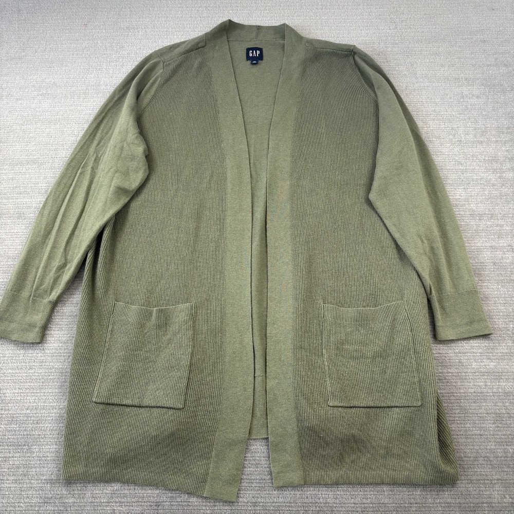 Gap Cardigan Womens 2XL Olive Green Casual Stretch Officewear Cozy Relax Fit